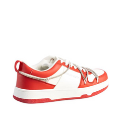 Sissyboy Sh891 Diamond Twirl Colourblock Sneakers Red And White