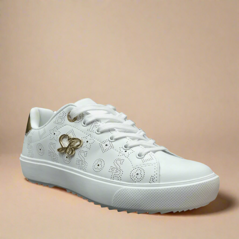 Sissyboy Ladies Penny Punched White Sneaker White