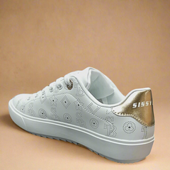 Sissyboy Ladies Penny Punched White Sneaker White