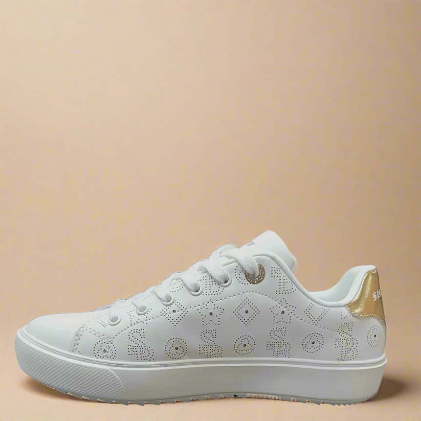 Sissyboy Ladies Penny Punched White Sneaker White