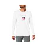 Gant Mens Shield Long Sleeve T-Shirt In White
