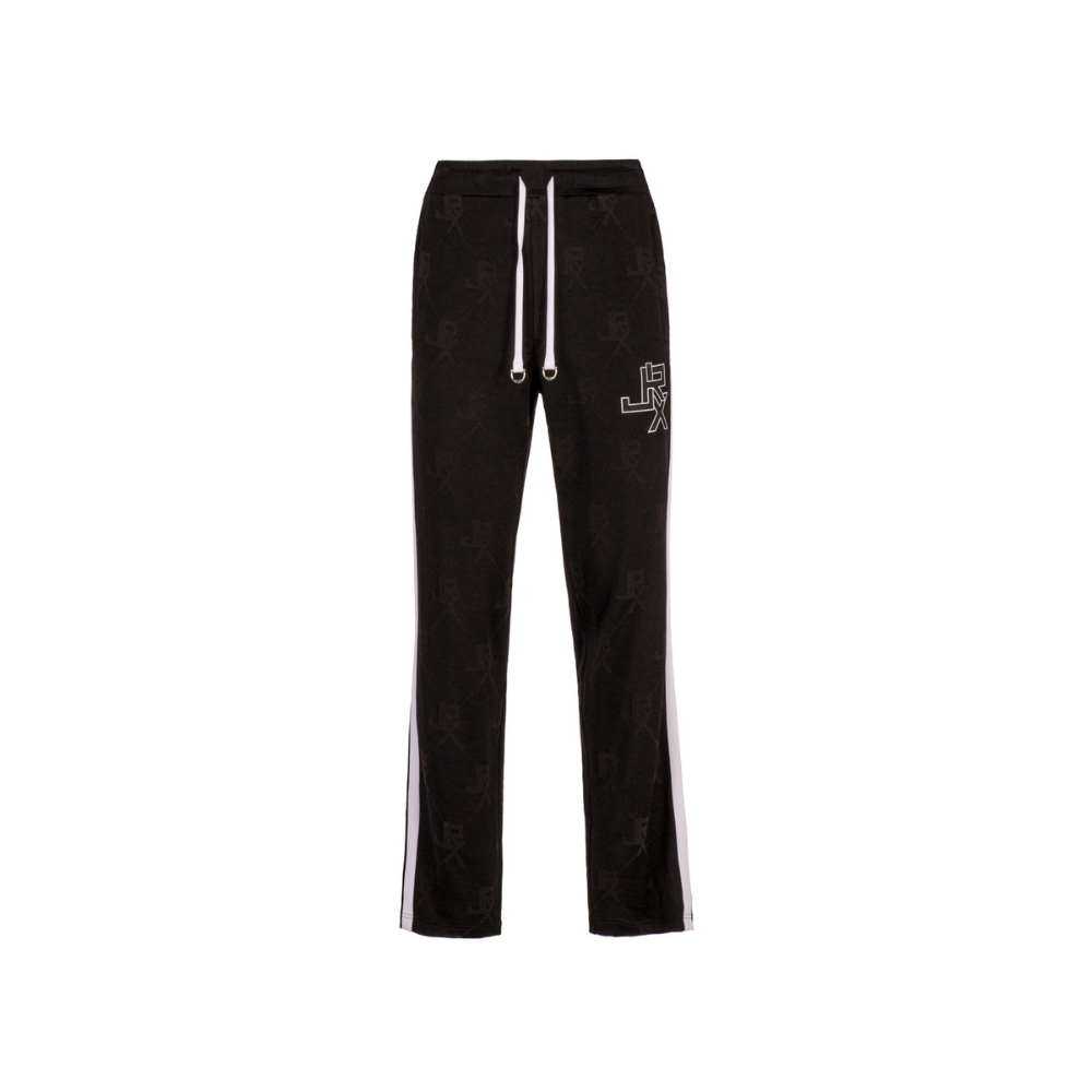 John Richmond  Logo All Over Printed Jogging Pants With Side Band In Black