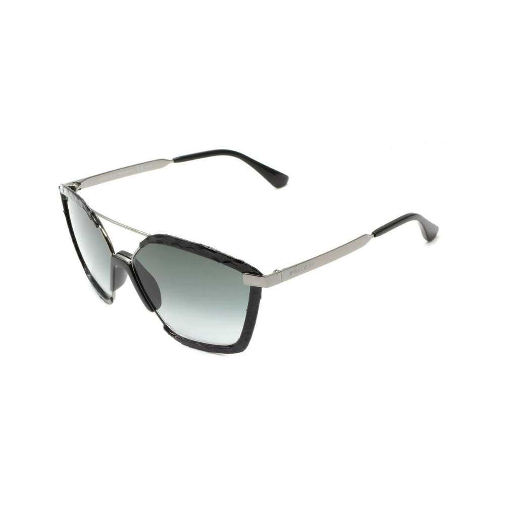 Jimmy Choo Sunglasses Leon Black Leather Frame