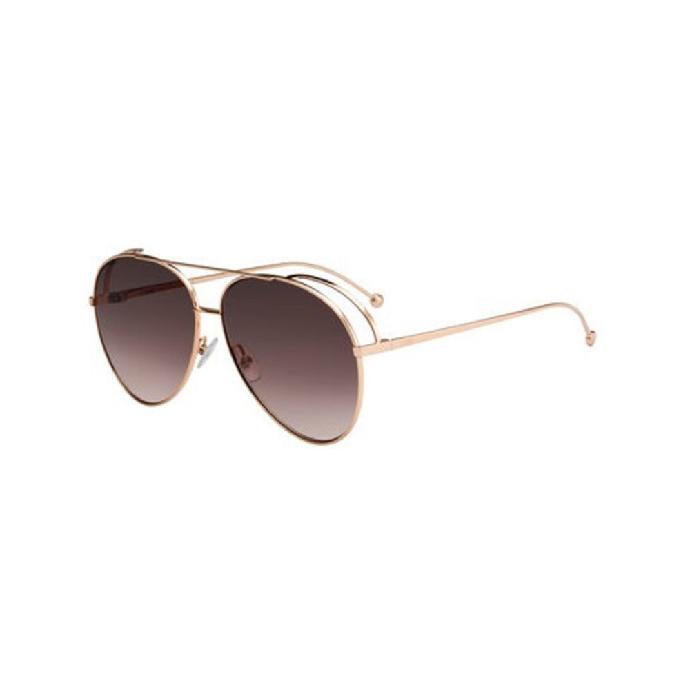 Fendi Sunglasses Gold Copp Brn Lens