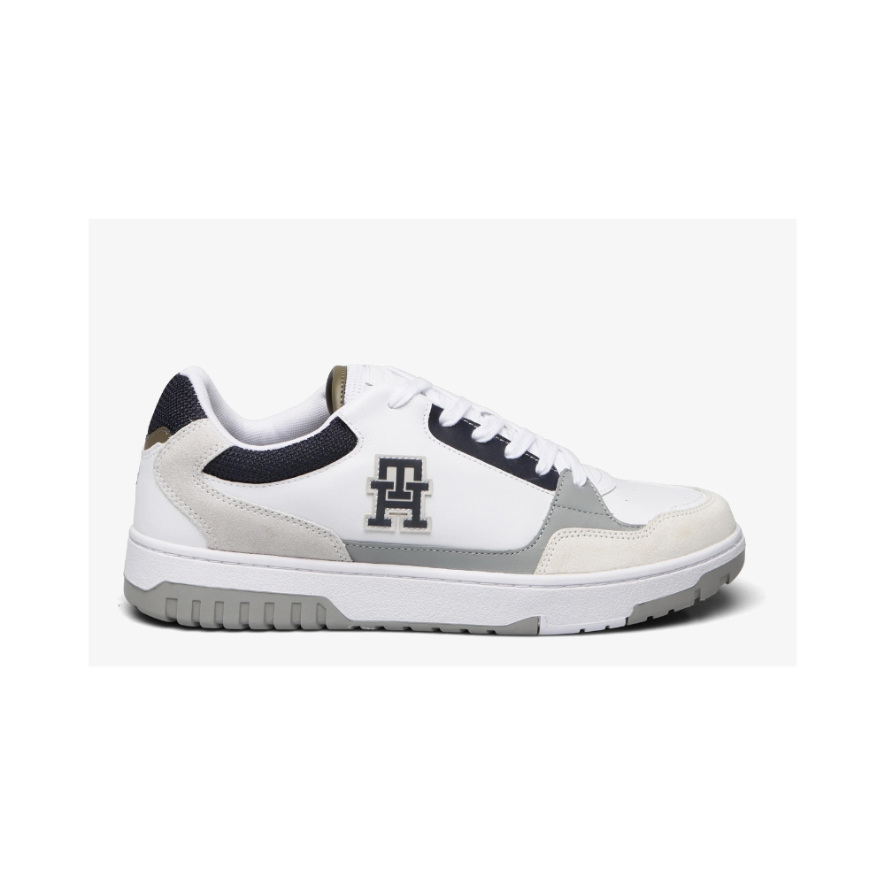 Tommy Hilfiger Fm046951 Mens Basket Street Mix Sneaker White & Grey