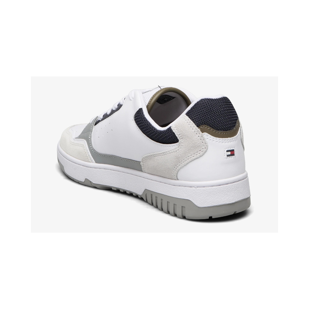 Tommy Hilfiger Fm046951 Mens Basket Street Mix Sneaker White & Grey