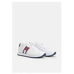 Tommy Hilfiger Em008980 Mens Leather Runner Sneakers White