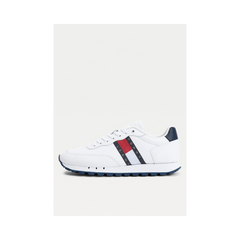 Tommy Hilfiger Em008980 Mens Leather Runner Sneakers White