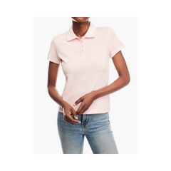 Guess Lds Es Logo Pique Polo Pink