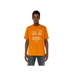 Diesel A090310Cjac Mens Knit Top T-Shirt 7Dj Orange