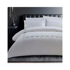 Egyptian Cotton Co T400 Donato Duvet White/Duckegg