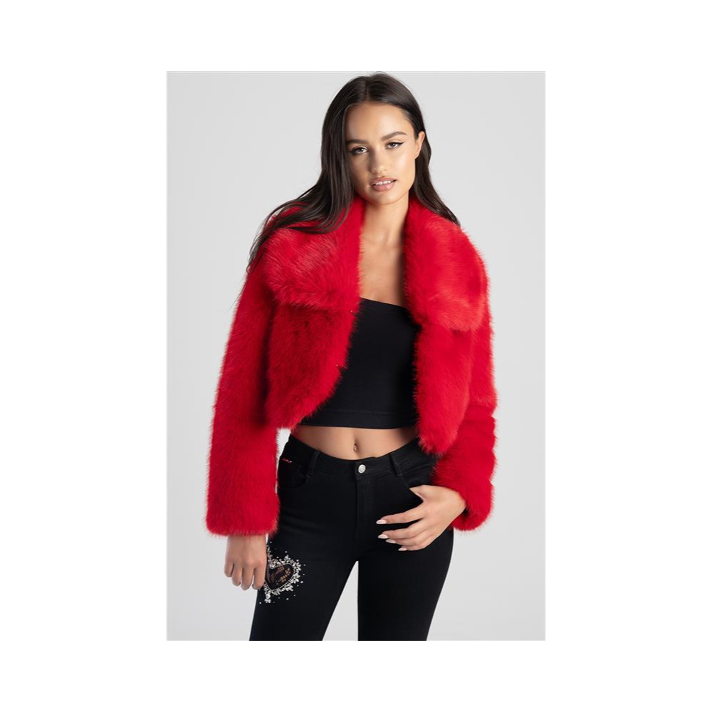 Sissyboy J30300 Full Fur Bolero Jacket Red