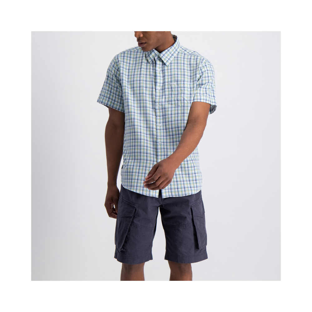 Jeep M Short Sleeve Yarn Dyed Check Jms22090 White