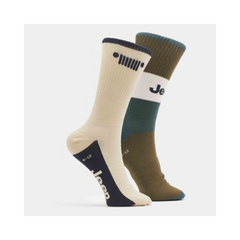 Jeep U 2 Pack Fun Sock Olive Multi