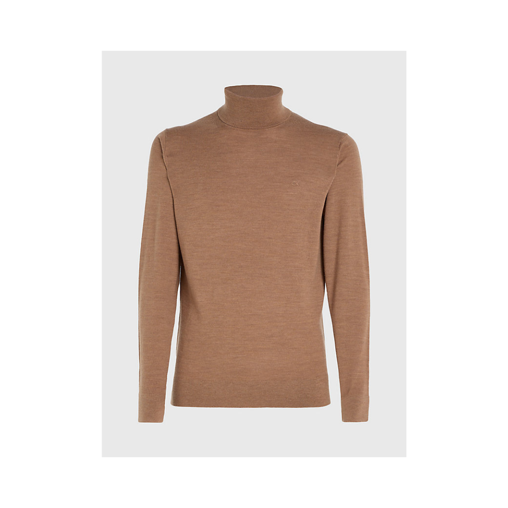 Calvin Klein Msw Merino Turtle Neck Caramel