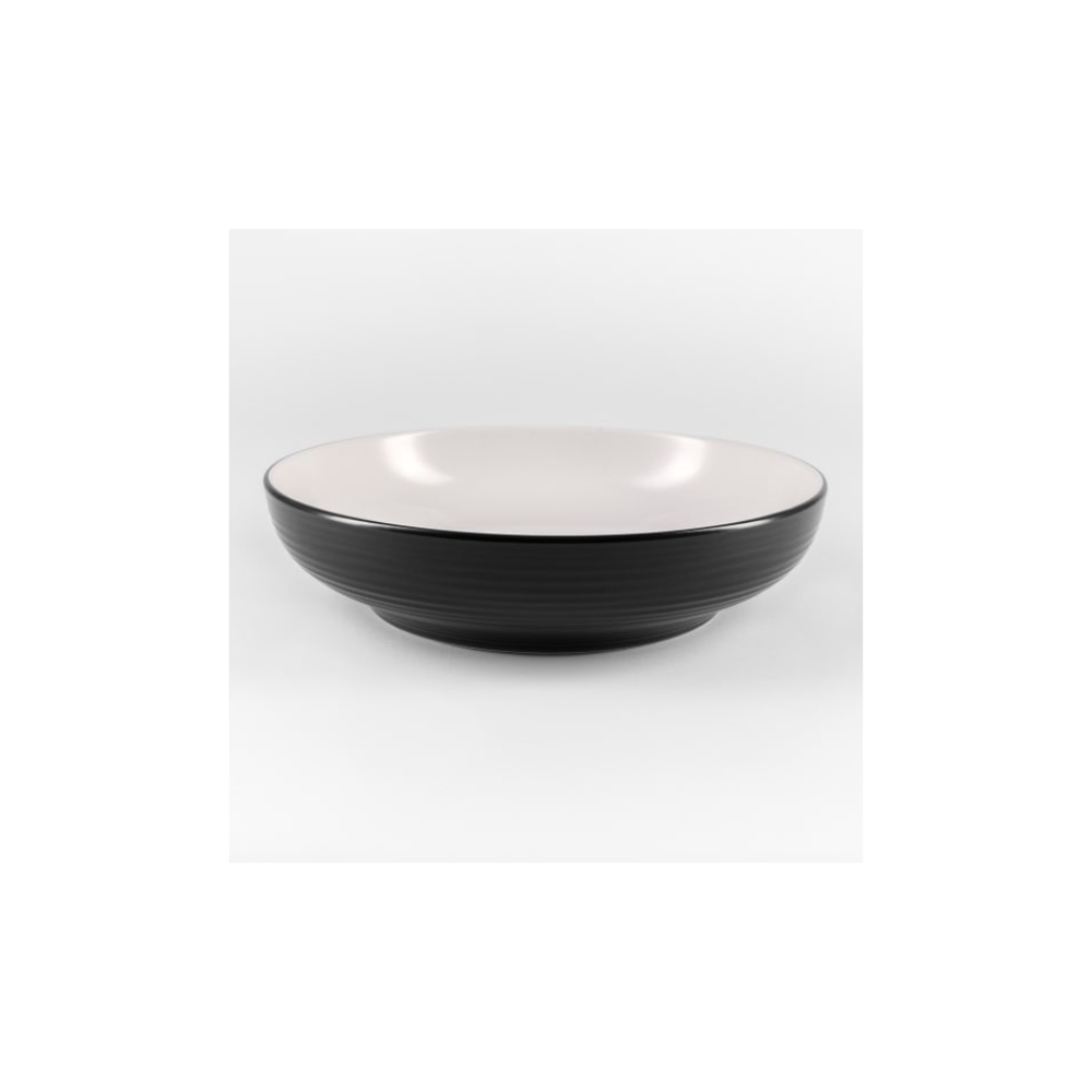 JC-000077 Jan Blancnoir Black/Cream Pasta Bowl