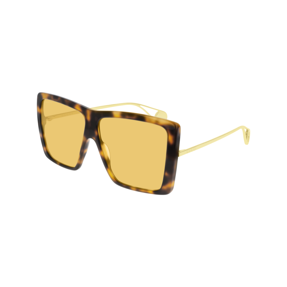 Gucci Sunglass Woman Havana Gold Yellow GG0434S-002