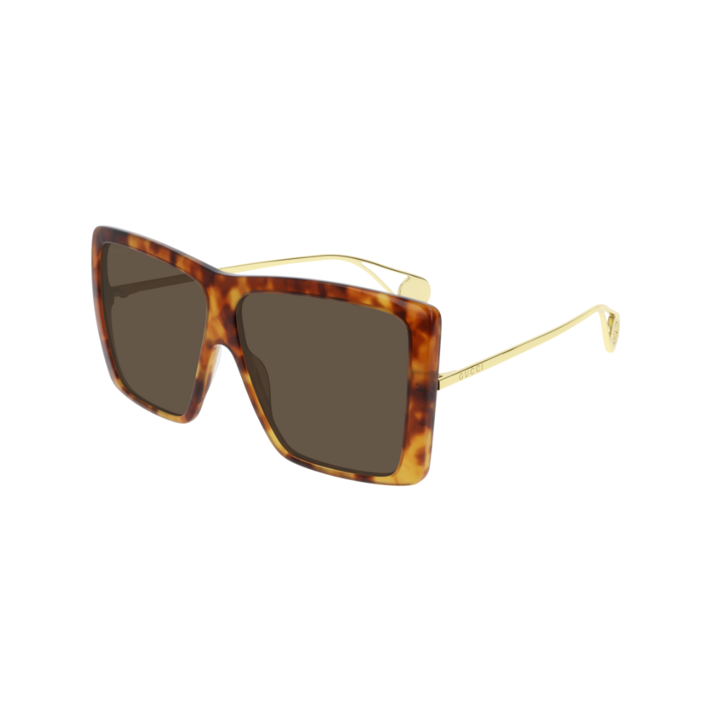 Gucci Sunglass Woman Havana Gold Brown GG0434S-003