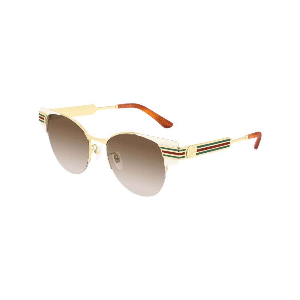 Gucci Sunglass Woman Ivory Gold Brown GG0521S-004