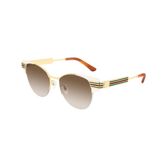 Gucci Sunglass Woman Ivory Gold Brown GG0521S-004