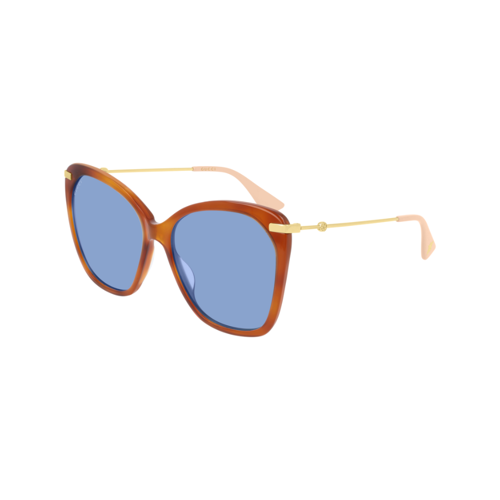 Gucci Sunglass Woman Havana Gold Blue GG0510S-005