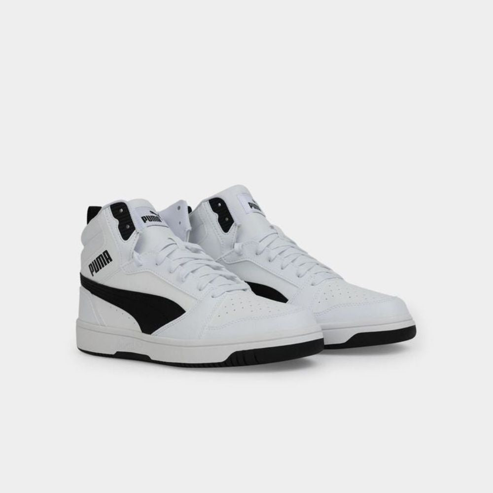 Puma 39232622 Adults Rebound V6 Mid Shoes White/Black