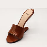 Nº21 23Icpxnv16004 Sabot Open Toe Leather Mules Brown