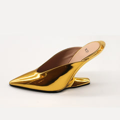 Nº21  23Icpxnv16002 Sculpted-Heel Slip On Leather Gold