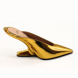 Nº21  23Icpxnv16002 Sculpted-Heel Slip On Leather Gold