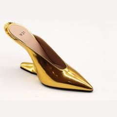 Nº21  23Icpxnv16002 Sculpted-Heel Slip On Leather Gold