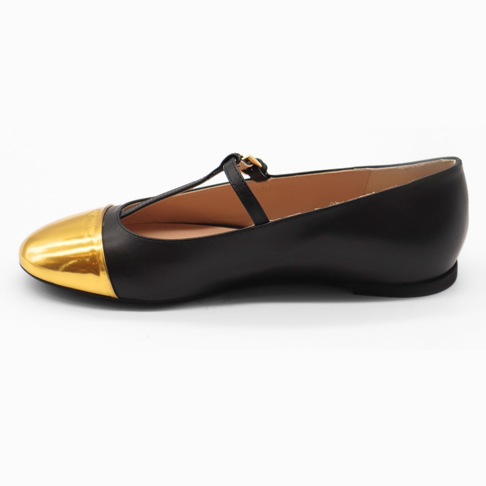 Nº21  23Icpxnv16010 Mary Jane Leather Ballerinas Black