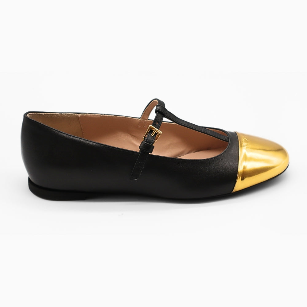 Nº21  23Icpxnv16010 Mary Jane Leather Ballerinas Black