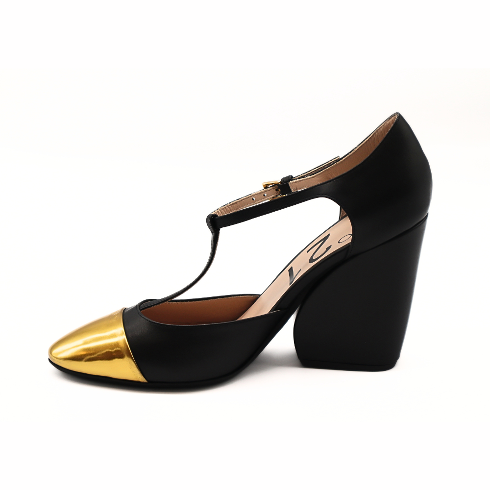 Nº21  23Icpxnv16012 Mary Jane High Heel Black/Gold