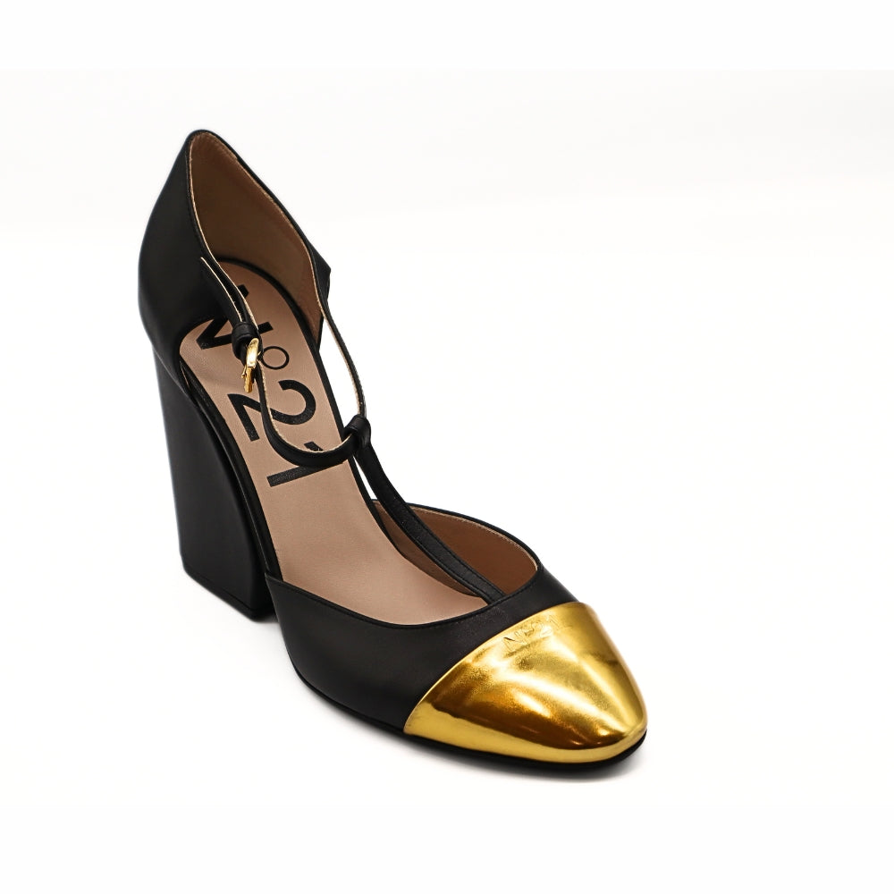 Nº21  23Icpxnv16012 Mary Jane High Heel Black/Gold