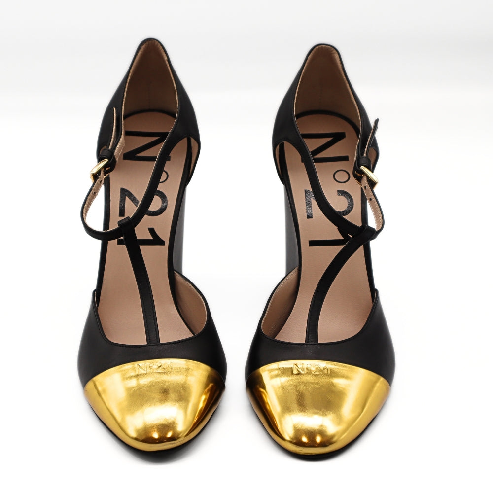 Nº21  23Icpxnv16012 Mary Jane High Heel Black/Gold