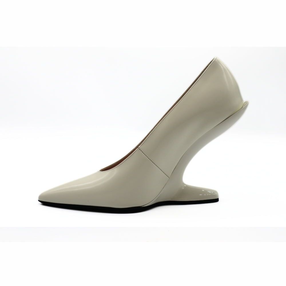 Nº21  23Icpxnv16001 Sculpted-Heel Leather Pumps White