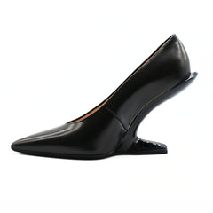 Nº21 23Icpxnv16001 Sculpted-Heel Leather Pumps Black