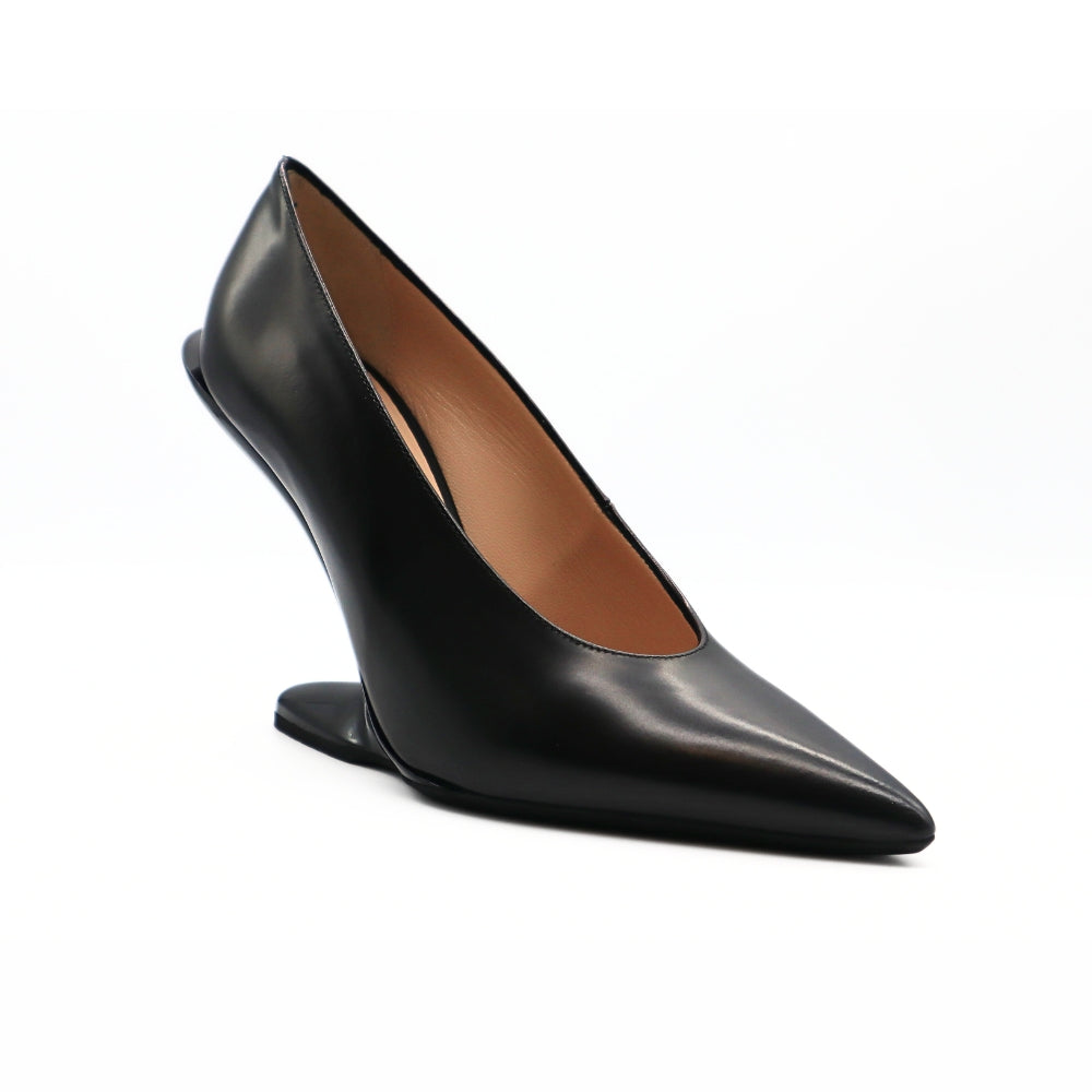 Nº21 23Icpxnv16001 Sculpted-Heel Leather Pumps Black