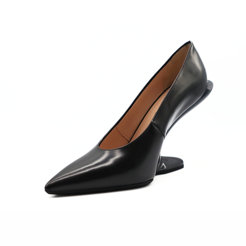 Nº21 23Icpxnv16001 Sculpted-Heel Leather Pumps Black