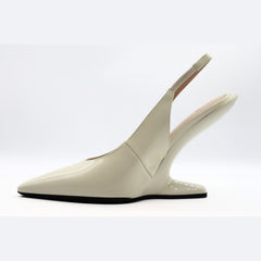 Nº21 23Icpxnv16003 Sculpted-Heel Leather Slingback White