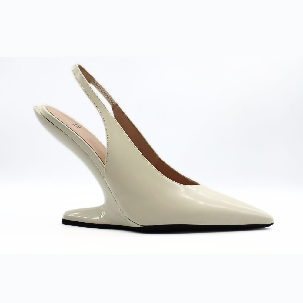 Nº21 23Icpxnv16003 Sculpted-Heel Leather Slingback White