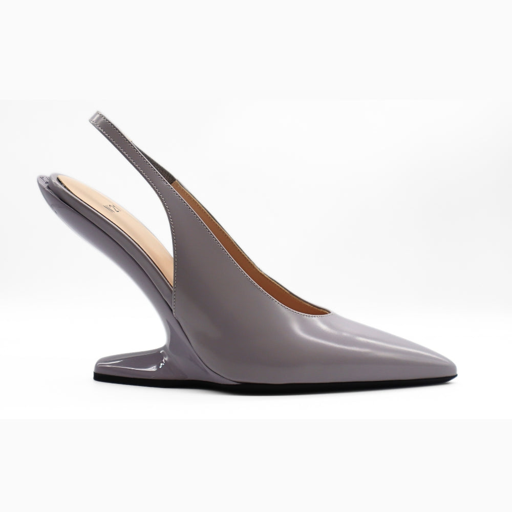 Nº21 23Icpxnv16003 Sculpted-Heel Leather Slingback Grey