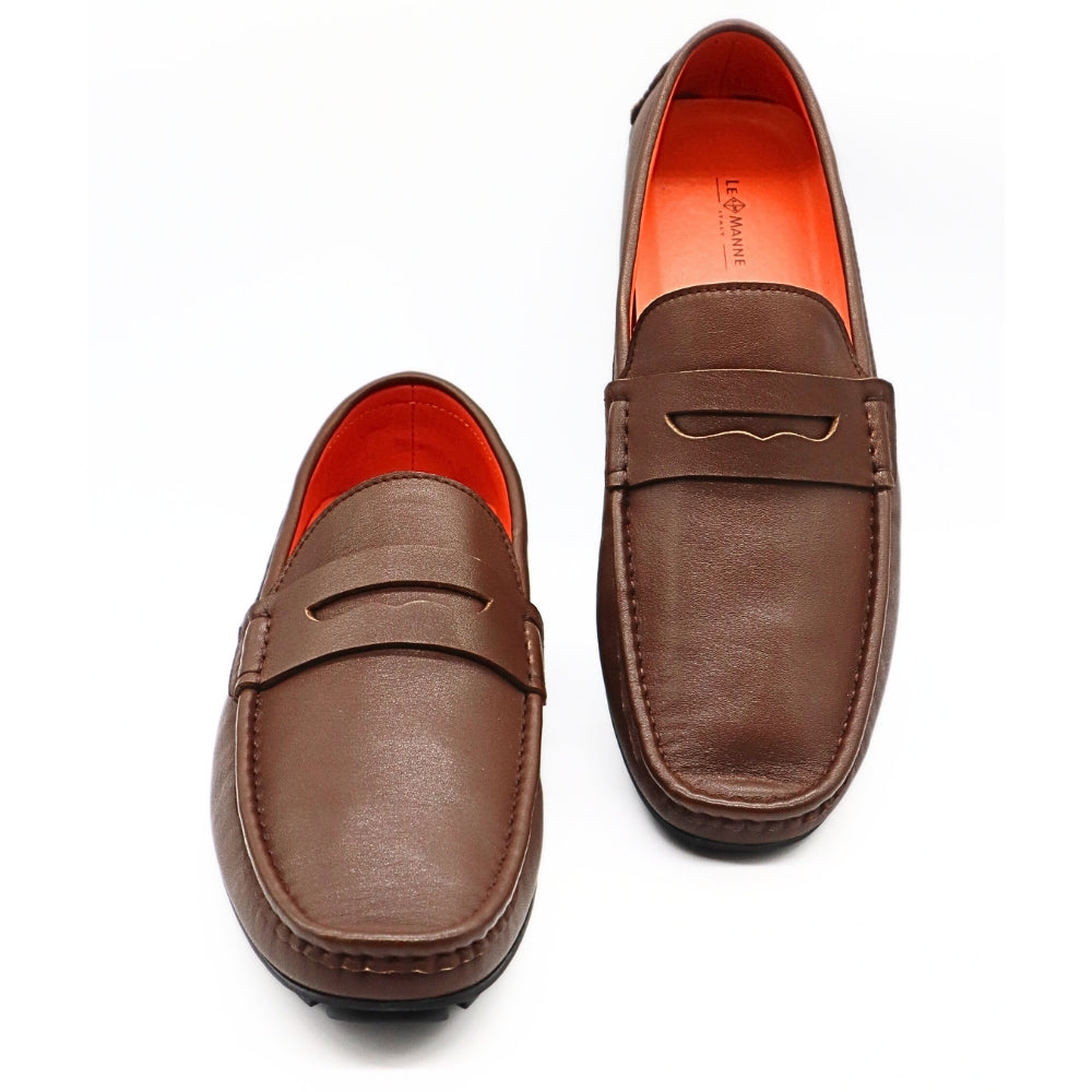 Le Manne Yt1 Mens Leather Shoe Coffee