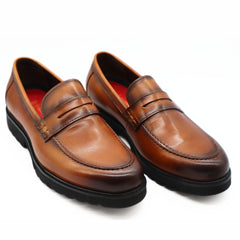 Le Manne Bhl-7 Mens Leather Shoe Brown