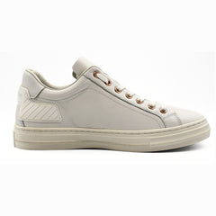 Le Manne Bhl-10 Mens Leather Shoe White