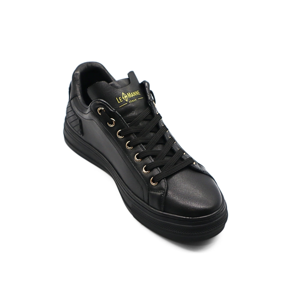 Le Manne Bhl-10 Mens Leather Shoe Black