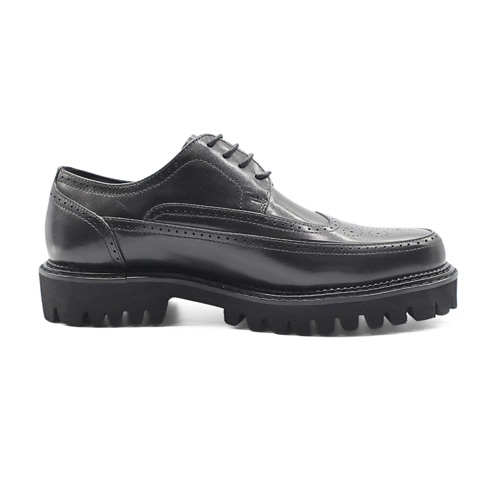 Le Manne Bhl-8 Mens Leather Shoe Black