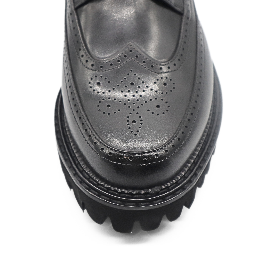 Le Manne Bhl-8 Mens Leather Shoe Black