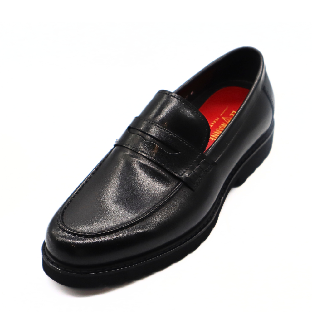 Le Manne Bhl-7 Mens Leather Shoe Black