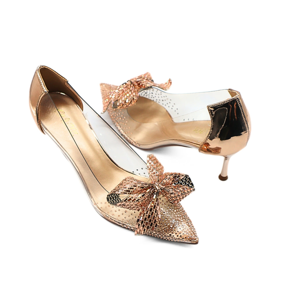 La Her Qxg-05 Ladies Evening Shoe Champagne